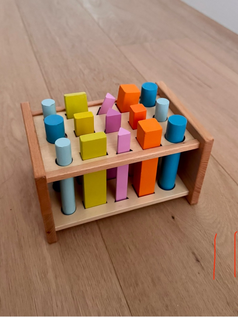 Wooden Peg Shape Sorter - Multi-Color Kids Toy